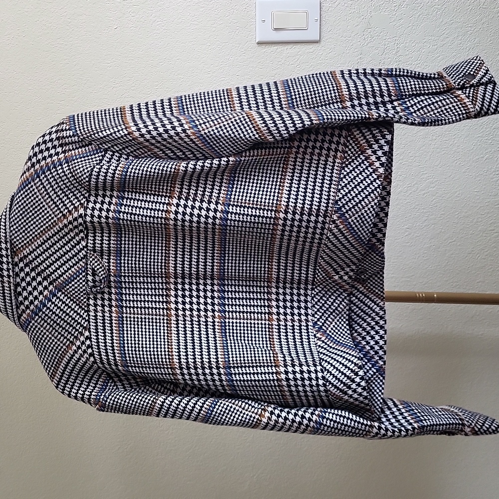 Le' AL.X Wool Blend Knit Plaid Cropped Jacket SZ M - Picture 6 of 8
